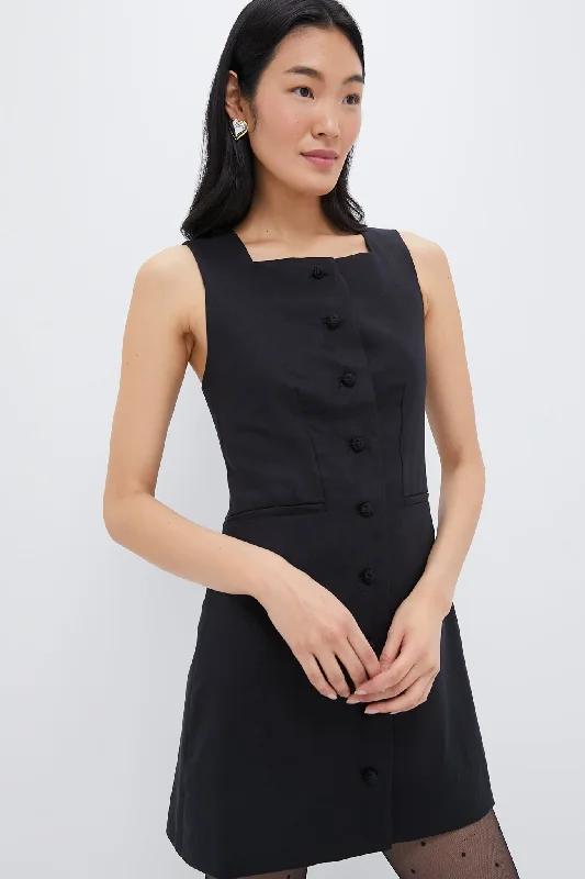 women's limited-edition dressesBlack Rio Button Mini Dress