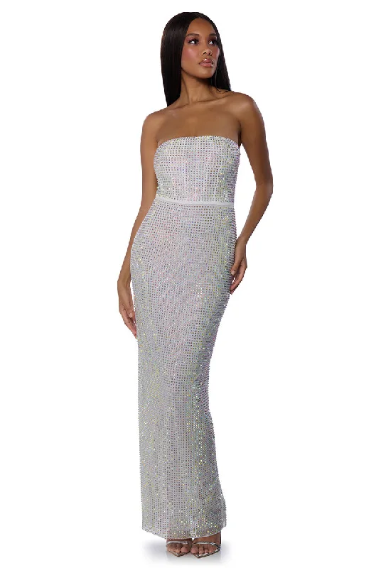 Jersey DressSLEEK AND SEXY RHINESTONE MAXI DRESS