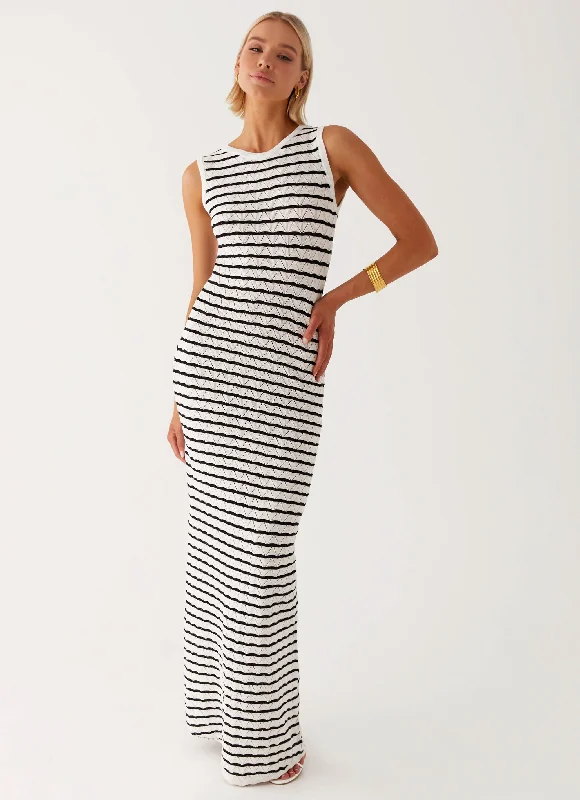 women's pear-shaped body dressesHappy Desire Maxi Dress - Multi Stripe