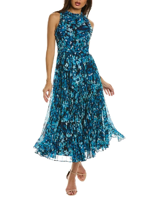 women's shift dressesBadgley Mischka Ruffle Pleated Maxi Dress