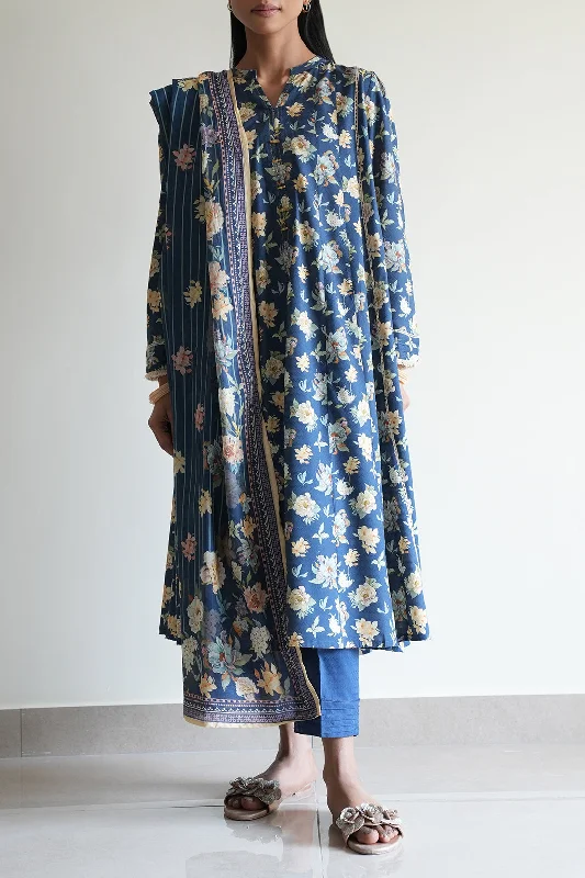 Embroidered Cotton Jacquard Stitched 3 Piece