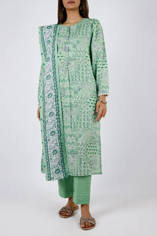 Printed Khaddar Stitched 3 Piece