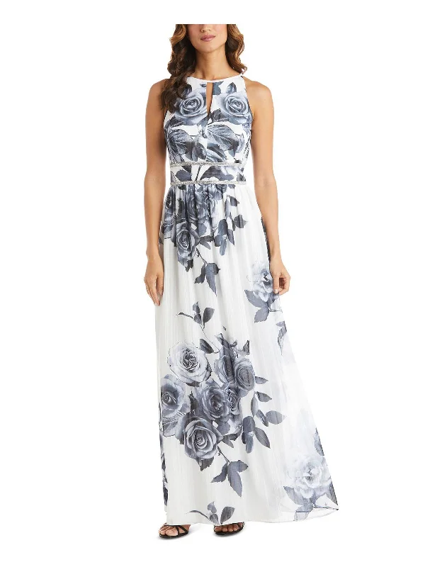 women's eco-friendly dressesPetites Womens Floral Maxi Evening Dress