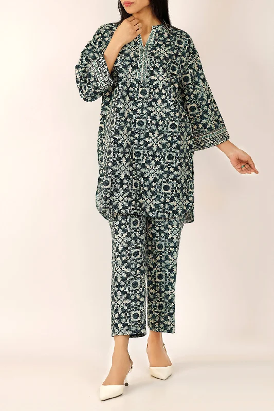 Printed Khaddar Stitched 2 Piece (Shirt/Trouser)