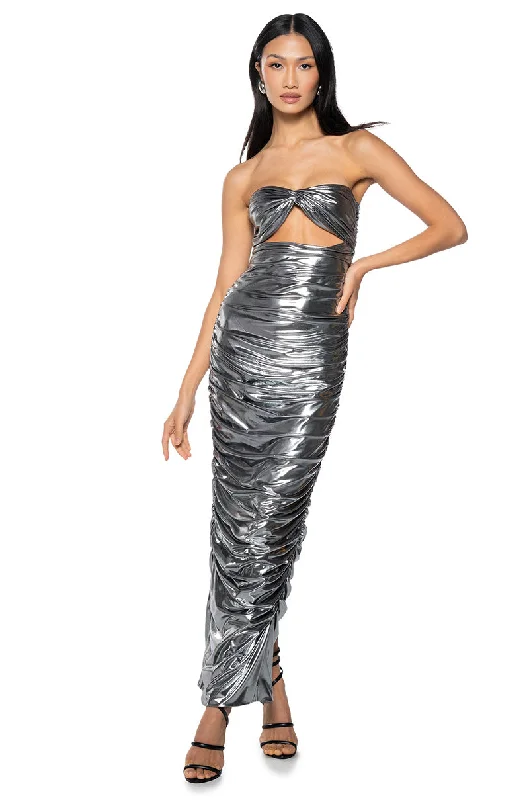 Tiered DressBENNIE METALLIC CUT OUT MAXI DRESS