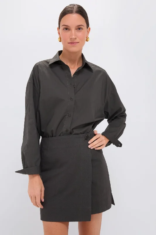 Designer DressDeep Olive La Reina Mini Shirt Dress