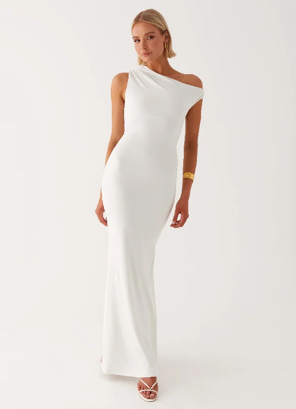 women's cinched-waist dressesMendes Maxi Dress - White