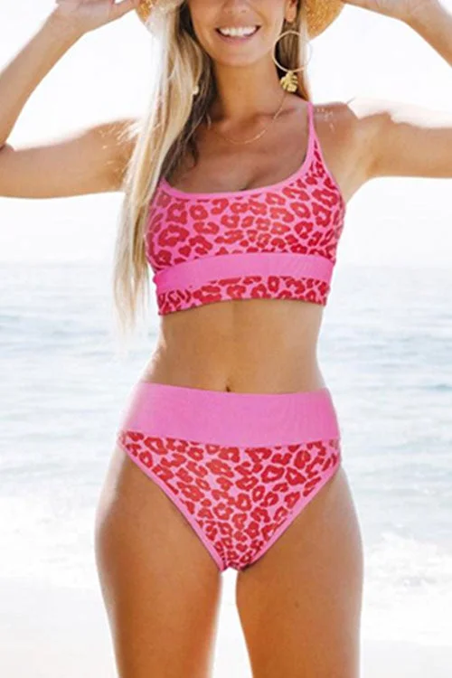 UV-Protective Female SwimwearLeopard Bikini Swimsuit