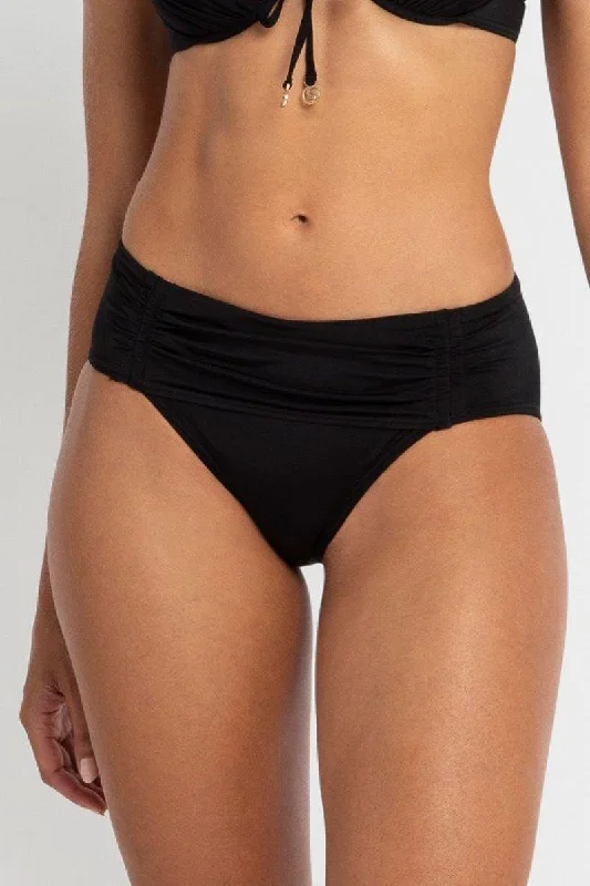 Quick-Dry Female SwimwearSunseeker Luxe Gathered Midrise Pant- Black