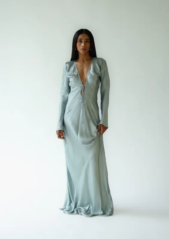 women's midi dressesHARLEY MAXI DRESS- SILVER BLUE