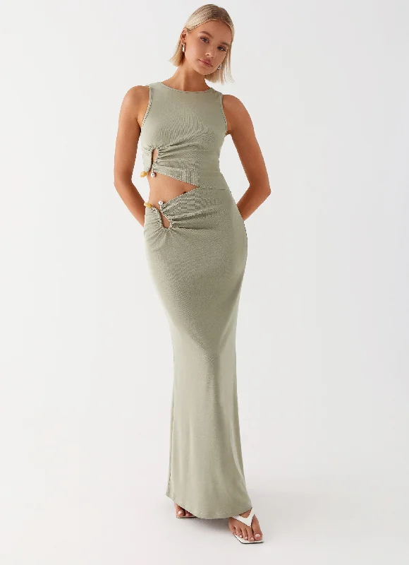 women's velvet dressesLennox Maxi Dress - Sage