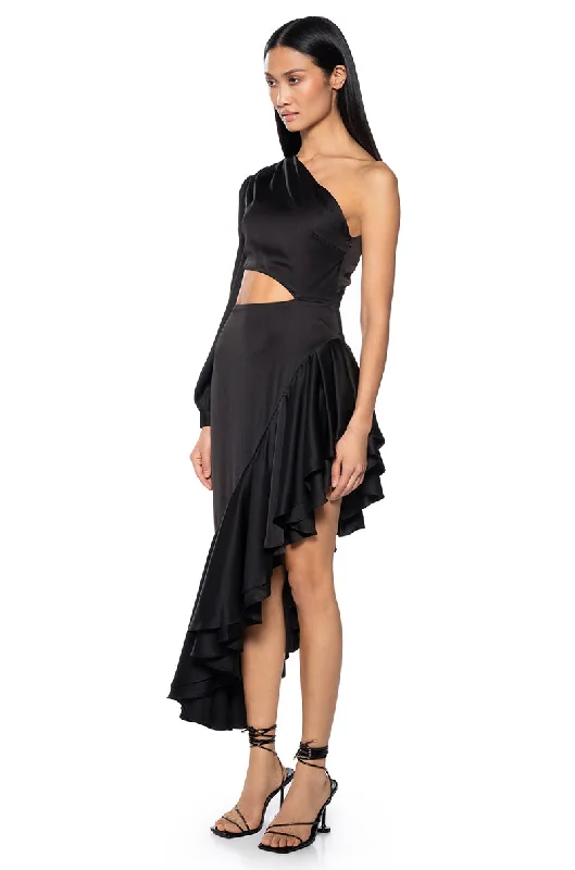 Spaghetti Strap DressCHA CHA HIGH LOW CUTOUT MAXI DRESS IN BLACK