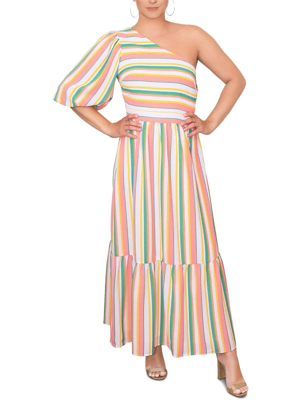 women's stretchy dressesWomens Striped Long Maxi Dress