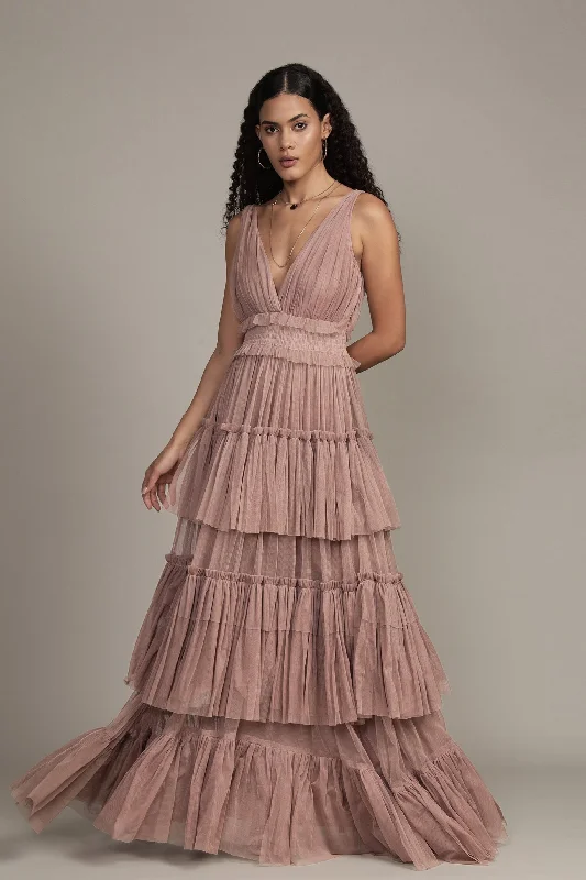 women's unique dressesLuna Maxi Dress in Taupe