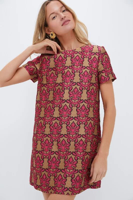 Tall Women DressHerald Jacquard Mini Swing Dress