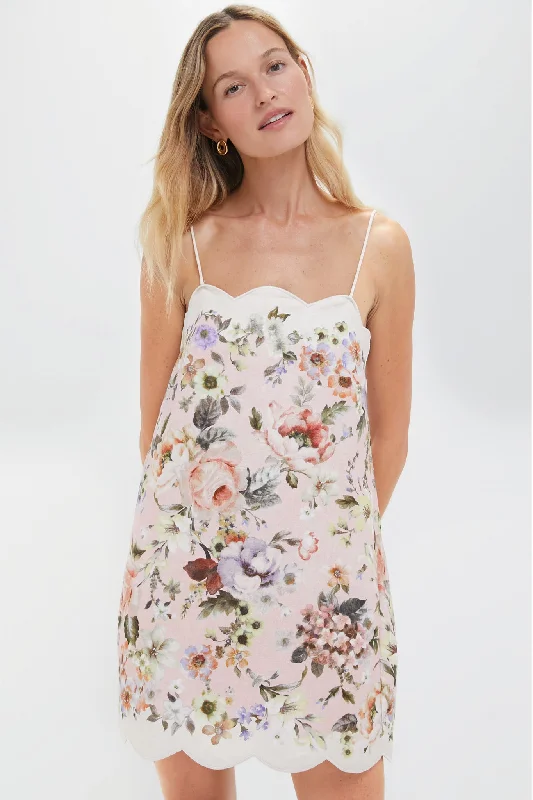 High-Low DressPink Floral Acacia Scallop Mini Dress