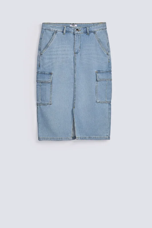 women's maxi skirtsCARGO DENIM SKIRT