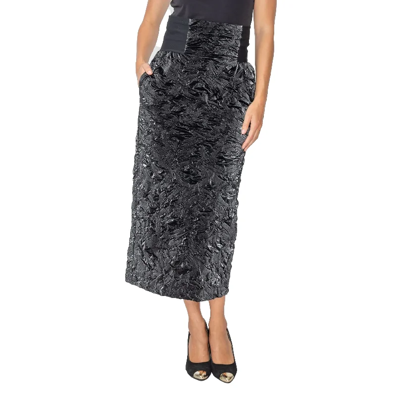 women's adventure-ready evening skirtsIC Collection High Waist Pencil Skirt in Black - 4448S