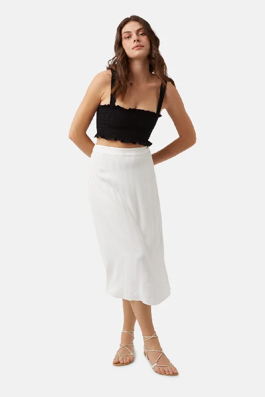 women's affordable velvet skirtsTelling Stories Skirt in White