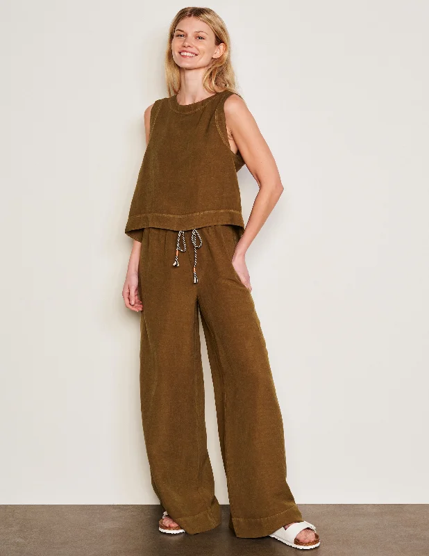 women's sweatpantsSundry Wide Leg Pant in Olive