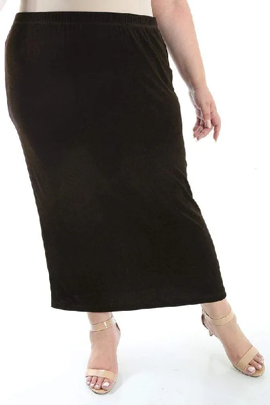 women's lace A-line skirtsVikki Vi Classic Chocolate Straight Maxi Skirt