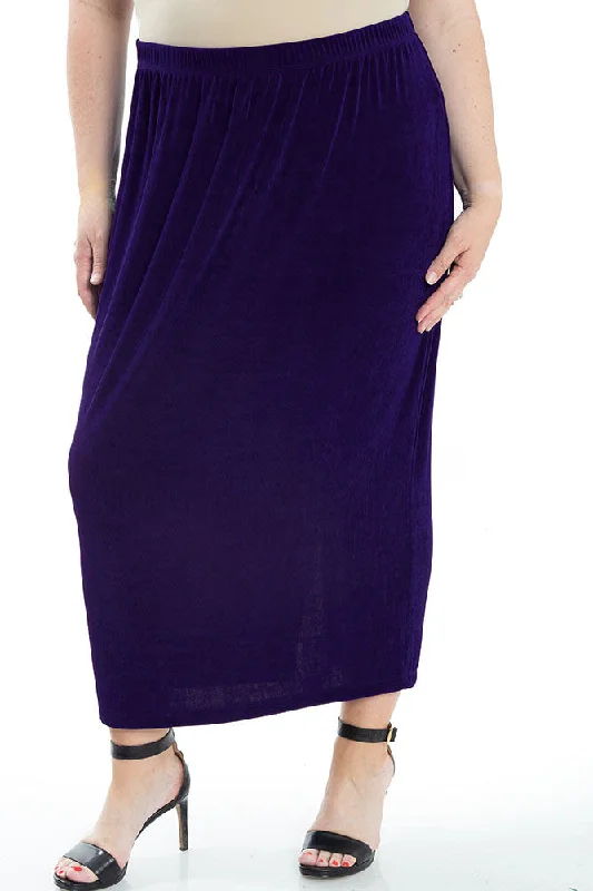 women's chic wrap skirtsVikki Vi Classic Royal Purple Straight Maxi Skirt