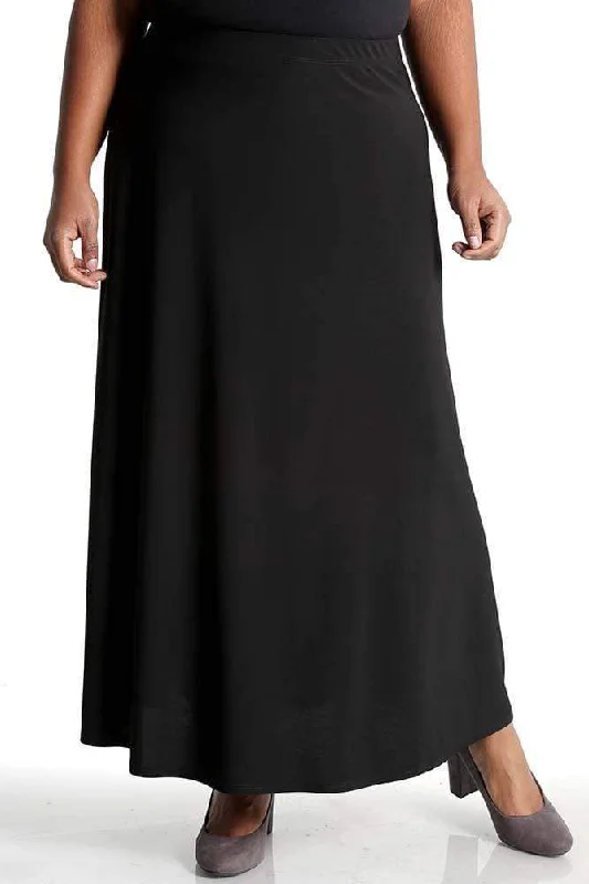 women's crochet skirtsVikki Vi Jersey Black Maxi Skirt