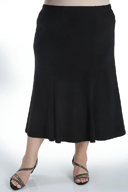 women's low-rise skirtsVikki Vi Jersey Black Midi Length Trumpet Skirt