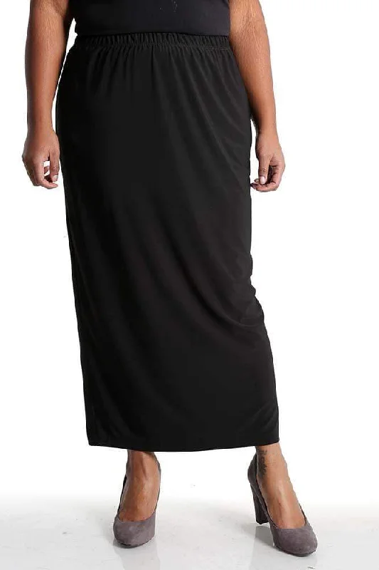 women's stretch skirtsVikki Vi Jersey Black Straight Maxi Skirt