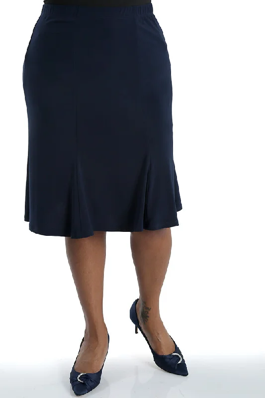 women's timeless satin skirtsVikki Vi Jersey Navy Flip Skirt