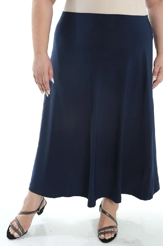 women's button-down skirtsVikki Vi Jersey Navy Maxi Skirt