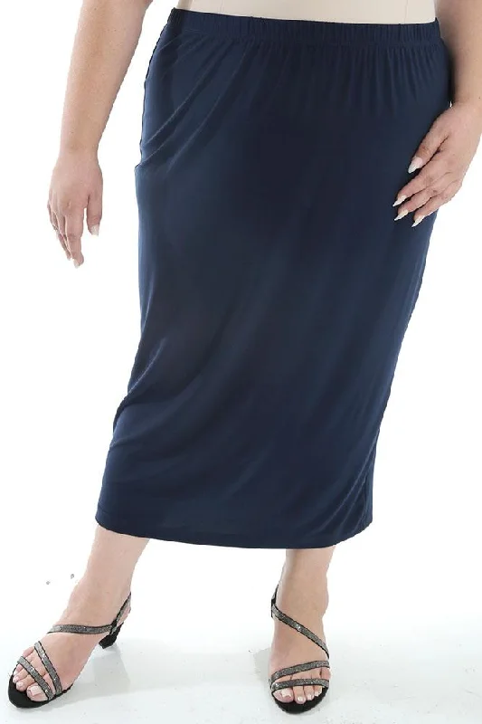 women's velvet mini skirtsVikki Vi Jersey Navy Straight Maxi Skirt