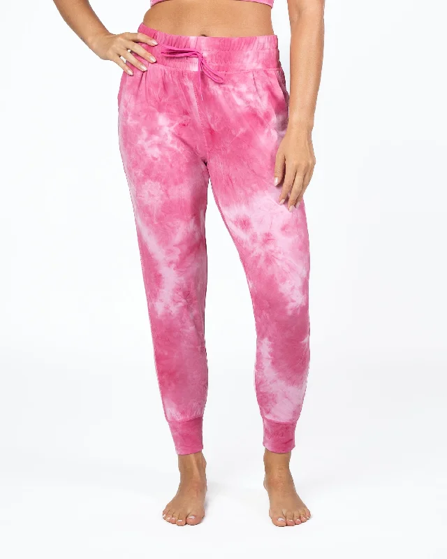 women's summer pantsWeekend Joggers - Hibiscus Tie Dye