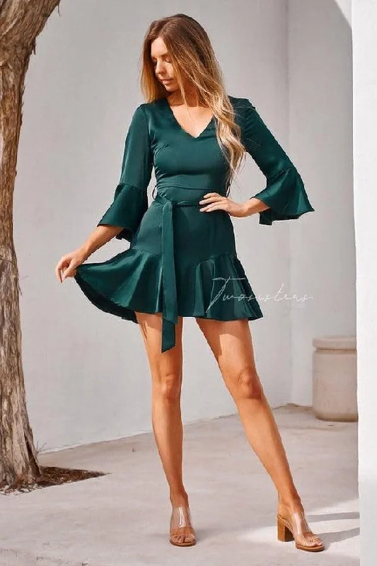 Ruffled Hem DressConstance Dress - Green