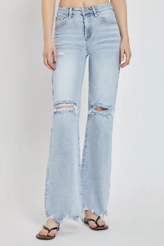 women's boho dressesLight Wash Wide Leg Jeans