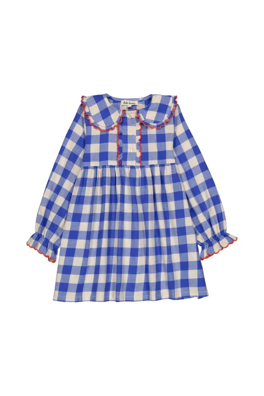 women's eco-friendly dressesMina dress Check Blue