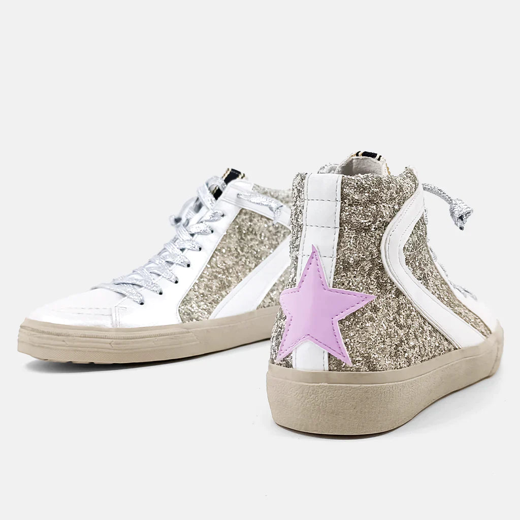 Neon DressShu Shop Pearl Glitter High Top Sneaker