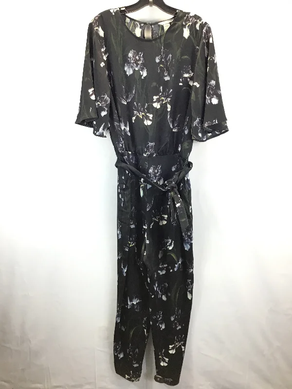 women's jumpsuits made of satinFloral Print Jumpsuit H&m, Size 16