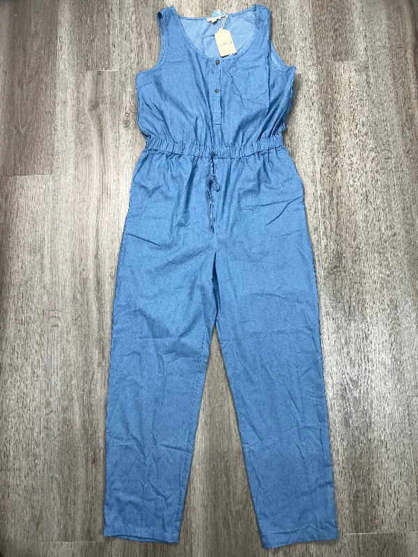 women's jumpsuits made of cottonJumpsuit By Hem & Thread In Blue Denim, Size: M