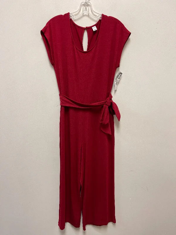 women's jumpsuits with off-the-shoulder sleevesJumpsuit By Old Navy In Red, Size: S