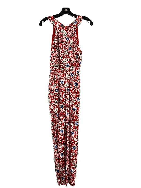 women's jumpsuits for casual gatheringsRed Jumpsuit Loft, Size 4