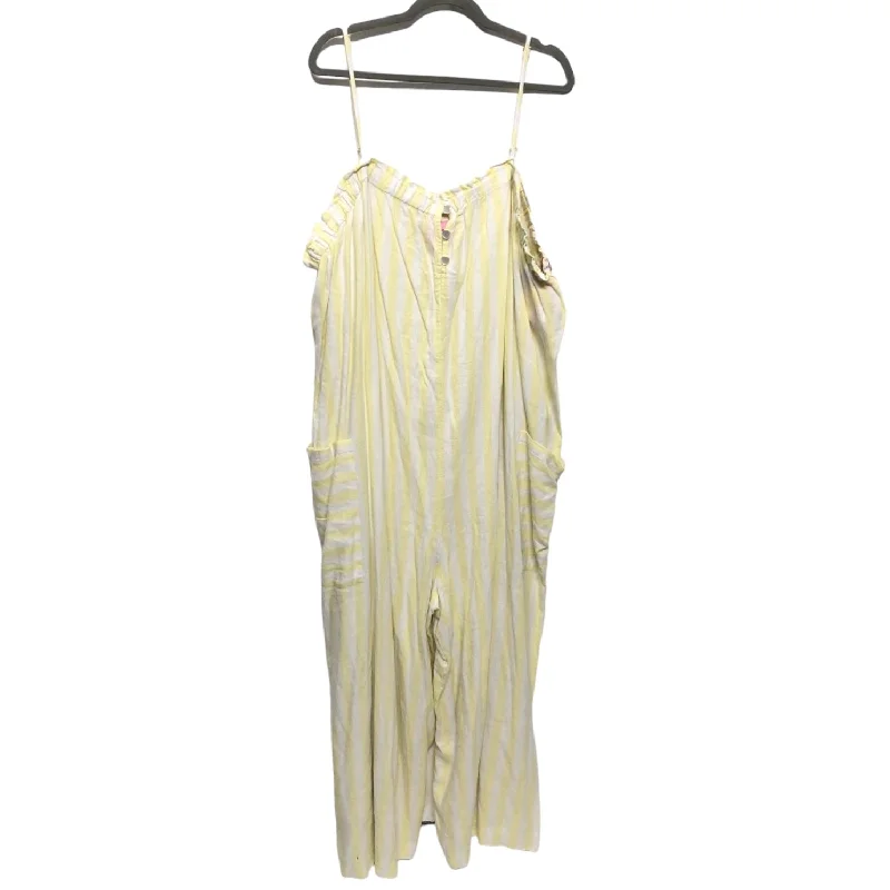 women's jumpsuits for date nightsWhite & Yellow Jumpsuit Target-designer, Size 3x