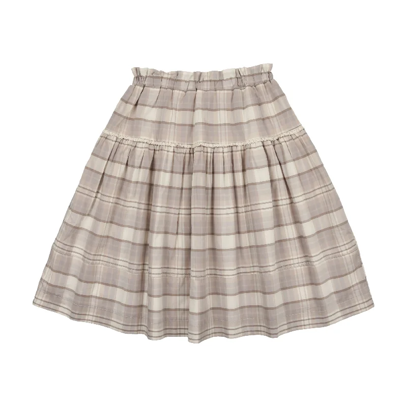 women's denim midi skirtsAnalogie Dress Skirt - Taupe Plaid