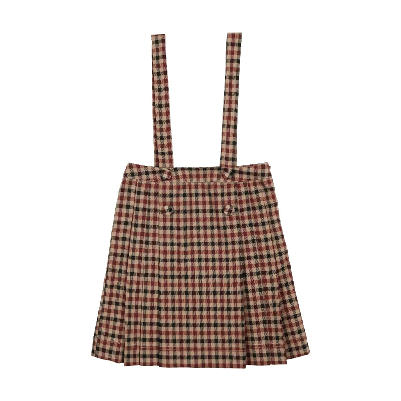 women's knitted mini skirts for casual wearAnalogie Kilt Skirt - Tan Plaid