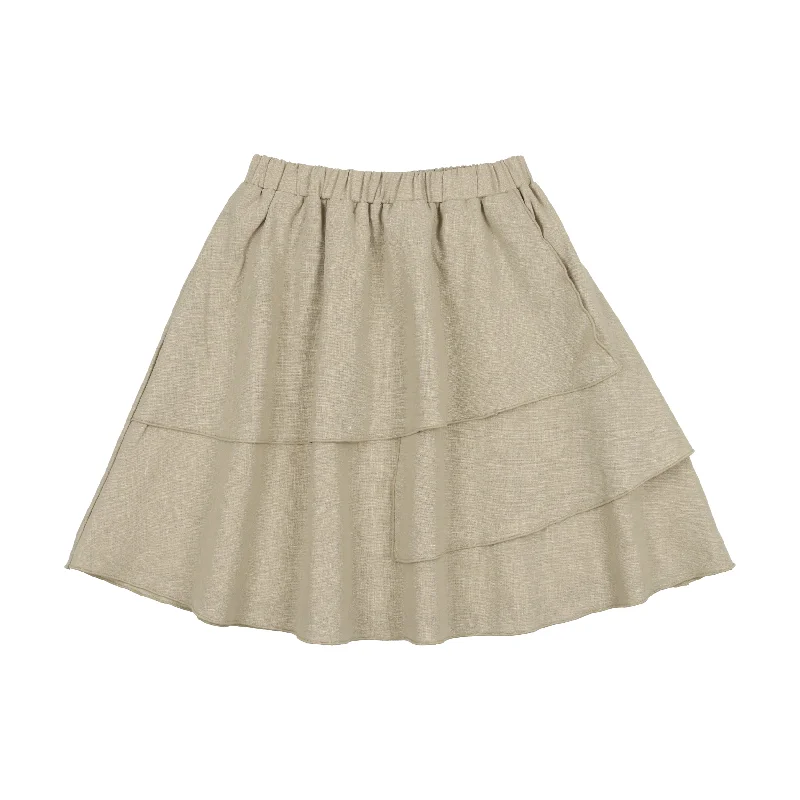 women's high-performance dressy skirtsAnalogie Linen Layered Skirt - Light Green