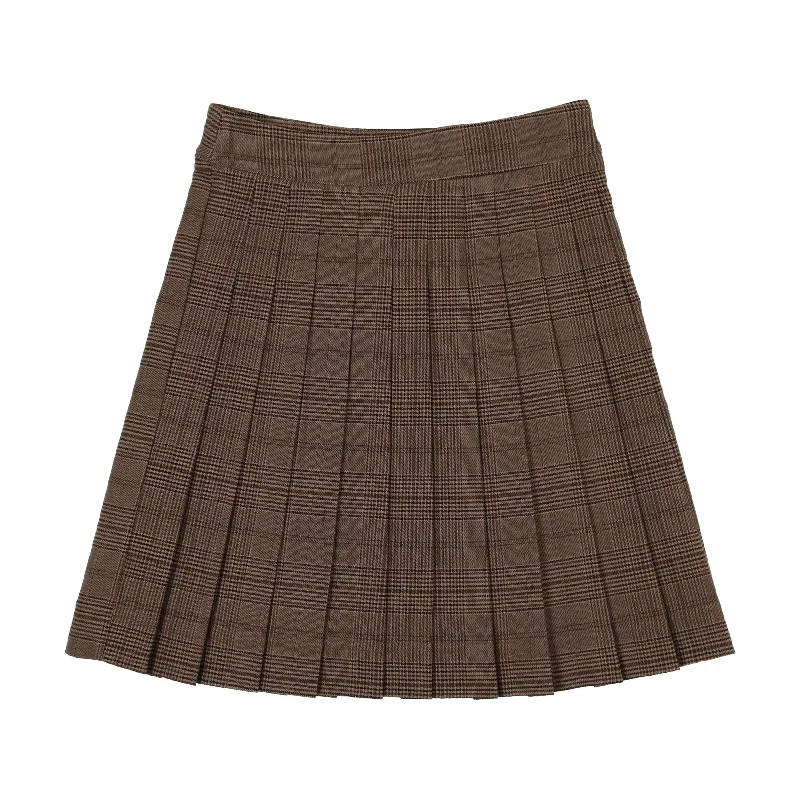 women's striped skirtsAnalogie Pleated Skirt - Brown Plaid