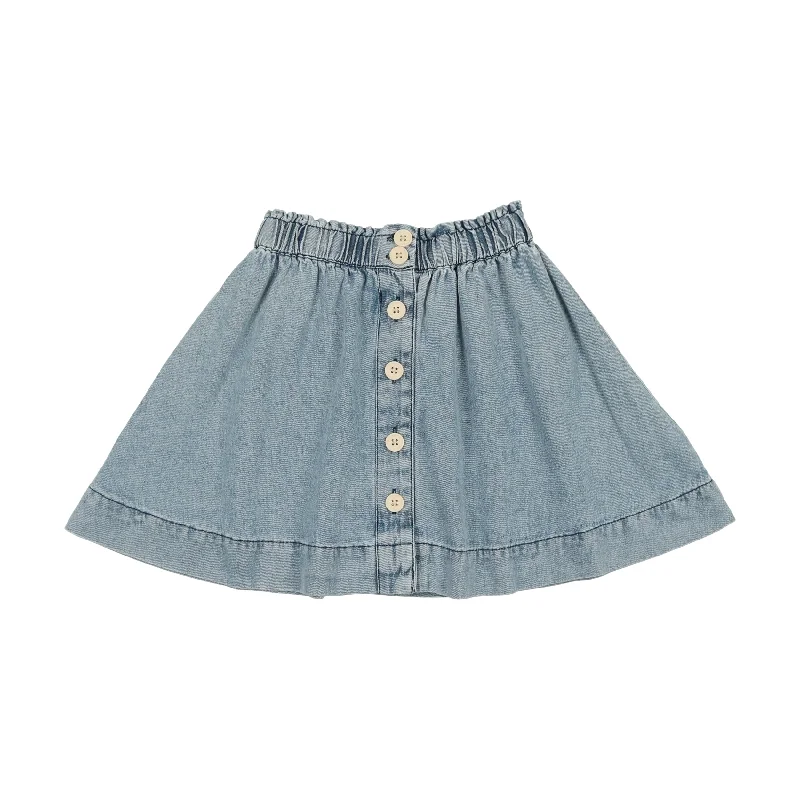 women's fitted skirtsAnalogie Stonewash Short Button Down Skirt  - Stonewash