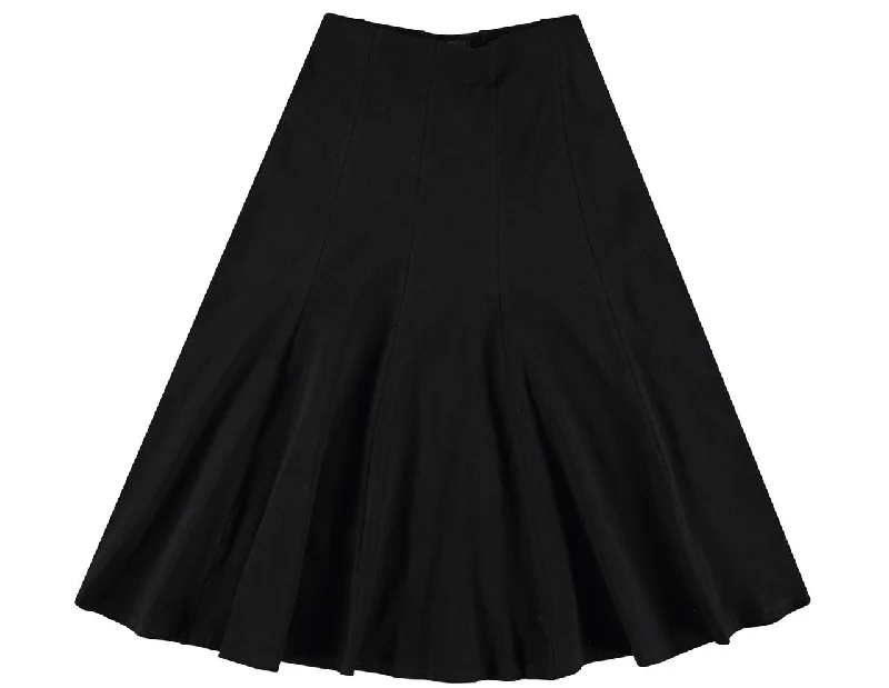 women's lace A-line skirtsBGDK Ladies Cotton Panel Skirt 27" - Black BK1602AL