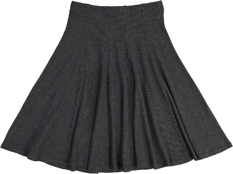 women's silk skirtsBGDK Ladies Ribbed Panel Skirt - Dark Gray Heather BK1610A