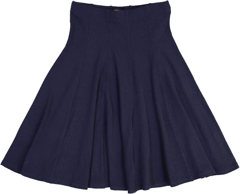 women's woven skirtsBGDK Ladies Ribbed Panel Skirt - Navy BK1610A